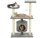 Vidaxl rascador para gatos con postes rascadores de sisal 95 cm gris