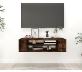 Vidaxl mueble de tv colgante madera roble ahumado 100x30x26,5 cm