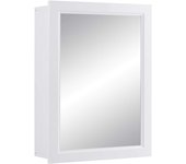 Armario con espejo de 2 estantes, armario de baño con espejo, espejo de baño, armario de pared, estante ajustable, de madera, para baño, entrada, saló