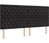 Cabecero con botones de cristal y tufting negro 200 cm en terciopelo cfw5308658