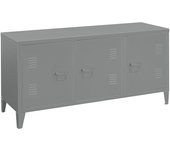 Salino|mueble bajo de 3 puertas en gris metalizado