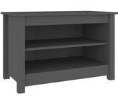 Banco para zapatos botas cómoda estante mueble de entrada almacenamiento 70 x 38 x 45,5 cm madera maciza 02_0022960