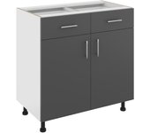 Mueble bajo haaus karo, 2 cajones, 2 puertas, antracita/blanco, 80 x 50 x 80 cm