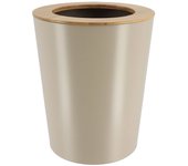 Tendance - papelera de metal abocinada con tapa de bambú 5l - bambú topo