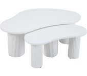 Mesa de centro nido de melamina blanca