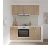 Set cocina haaus karo v6, madera natural/blanco, encimera thermo 28 mm, l 160 cm