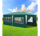 Carpa de fiesta pavillon carpa de jardín pavillon - carpa de fiesta robusta y de alta calidad con pérgola 3x6m verde