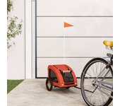 Remolque de bicicleta para mascotas naranja vidaxl