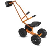 Juguete infantil pala de arena, juguete pala de playa sand digger con asiento giratorio de 360 grados, 2 brazos y 4 ruedas antideslizantes para niños