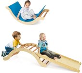 4 en 1 juego de escalada para niños, arco de escalada con tobogán y cojín para escalar y deslizar, 1 + años, carga 60 kg (modelo 6 natural)