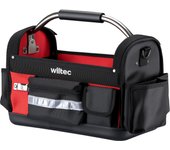 Wiltec bolsa de herramientas plegable 40 x 20 x 28 cm hasta 30 kg, bolso de herramientas 29 compartimentos, cartera de trabajo con bandolera, bolsa...