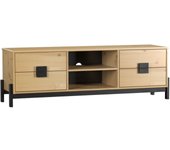 Mesa television 4 cajones con estanteria pino 48x149x40 cm