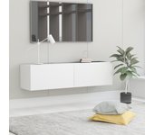Mueble para tv de aglomerado blanco 120x30x30 cm