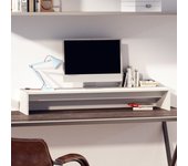 Soporte de monitor madera maciza de pino blanco 100x27x15 cm