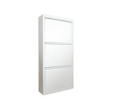 Zapatero alexa, zapatero metálico, armario de entrada multiusos, zapatero, 50x15h104 cm, blanco