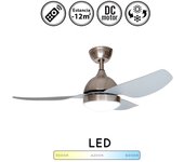 Ventilador de techo con luz dc aren niquel