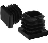 Contera interior plastico cuadrada 25x25 mm. color negro. bolsa 200 unidades. contera mesa, silla, muebles, estanteria