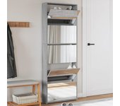 Vidaxl mueble zapatero y espejo 5 niveles gris sonoma 63x17x169,5 cm