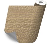 Adhesivo para muebles, armarios, pared, cocina, baños - imitación madera - madera con diamantes dorados 50x100 cm