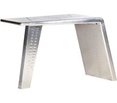 Escritorio de ala de avión metal plateado 112x50x76 cm