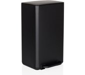 Papelera / cubo de basura clean natura 30l aspecto madera acero negro mate hjh office