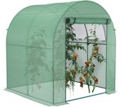 Invernadero de jardín outsunny pe, acero verde 180x180x200 cm 845-775v00gn