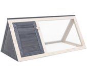 Vidaxl conejera jaula de animales de madera gris