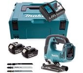 Sierra de calar 18 v li-ion 5 ah makita - 2 baterías, cargador, maletín - djv182rtj
