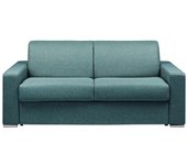 Sofá cama de apertura rápida 3 plazas de tela calito - azul - cama 140 cm - colchón 18 cm