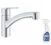 Grifo de cocina con spray grohe start 2021 + limpiador grohclean