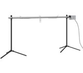Barbacoa automática de acero inoxidable con motor eléctrico – parrilla a carbón 150x46,5x82,5 cm, capacidad 40 kg