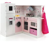 Cocina juguete grande de madera con luz y sonido, cocinita infantil con lavadora horno accesorios divertidos, cocinitas de juguetes, regalo para