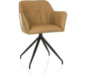 Silla de comedor / silla tapizada elverum spu cuero sintético coñac hjh living