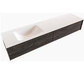 Mondiaz lush 180cm mueble de baño color dark brown con 2 cajones. con lavabo cloud izquierda 1 orificio color talc