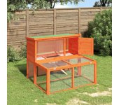 Vidaxl conejera de madera maciza de pino marrón 102x90x84,5 cm