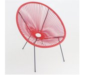 Sillón ratán sintético rojo