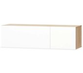Mueble de tv aparador de tv diseño práctico de tv aglomerado 120 cm roble y blanco brillo 2502090