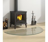 Vidaxl placa de vidrio para chimenea semicircular 1000x500 mm