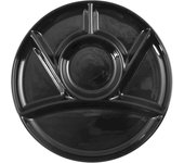 Platos de fondue de cerámica h&h de 6 compartimentos, 23 cm, color negro