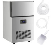 Vidaxl máquina de hacer cubitos de hielo plateada 45 kg/24 h