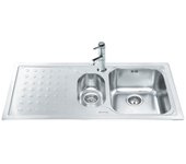 Fregadero de inox 100x50 cm con escurridor.