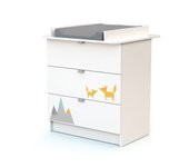Cómoda cambiador bebé 3 cajones renard madera alba