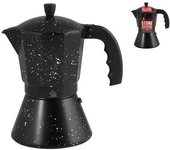 Cafetera de aluminio con decoración de piedra de inducción para 6 tazas.