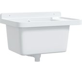 Fregadero lavabo de pared resina blanco 50x35x24 cm cfw128953
