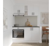 Set cocina haaus karo v4, blanco, encimera thermo 28 mm, l 140 cm