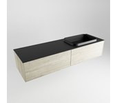 Mondiaz erin 150cm mueble de baño color light brown grey con 2 cajones. con lavabo ridge derecho 1 orificio color urban