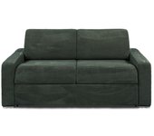 Sofá cama de 3 plazas de apertura rápida de pana verde - cama 140 cm - colchón 18 cm - calito