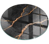 Placa de cristal para chimenea, zócalo protector de chimenea, diseño moderno | 70x70 | rueda | mármol elegante con vetas