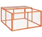 Vidaxl conejera de madera maciza de abeto 124x120x60 cm