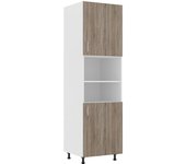 Mueble columna haaus karo, 2 puertas, con espacio para horno, roble sonoma oscuro/blanco, 60 x 57 x 210 cm